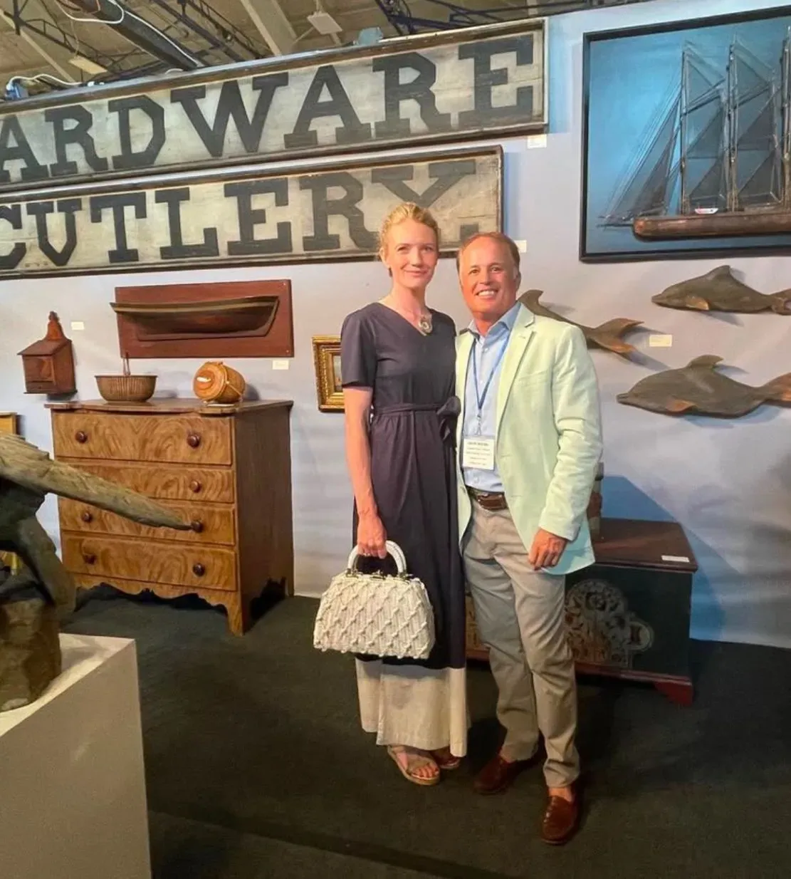 Thurston Nichols and Joanne in a maritime antiques display